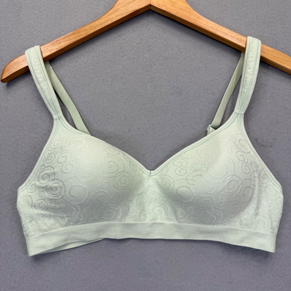 Bali Comfort Flex Fit Wireless‎ Bra 36B Seafoam Green Swirl Jacquard 3483 B540